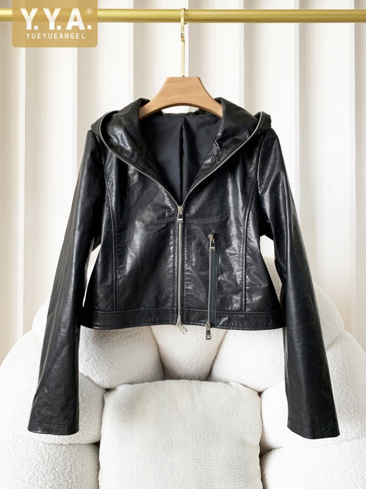 Women'S Fashion Leather Jacket - Autumn Casual Women Fashion Zipper Slim