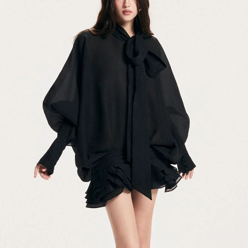 Women'S Fashion Nova Dresses - NOVA 2026 Black Beige Oversized Dress