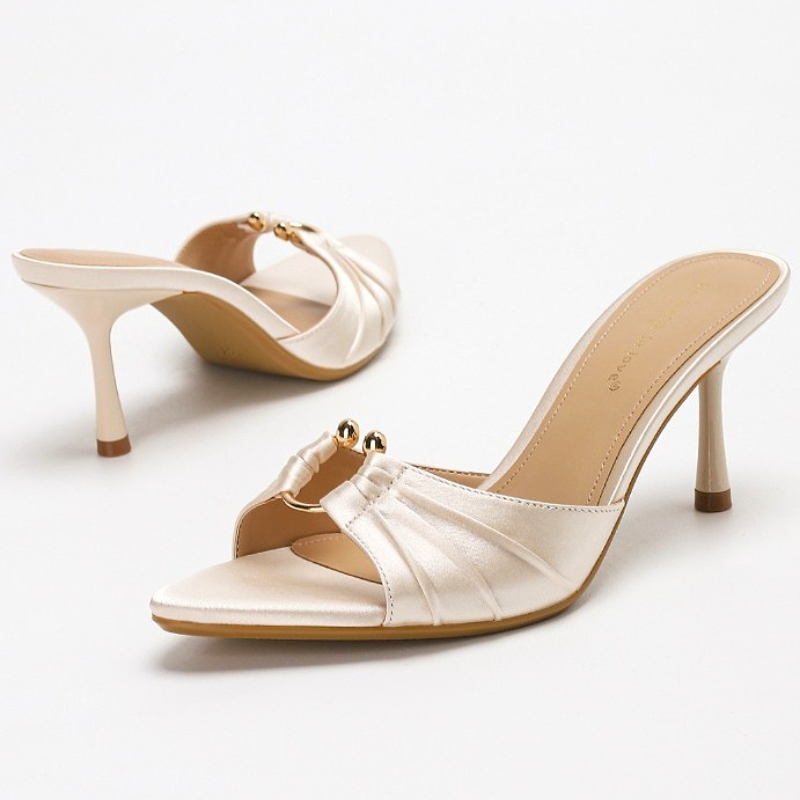 Women Fashion Rings - Pleated Metal Ring Satin Elegant Thin