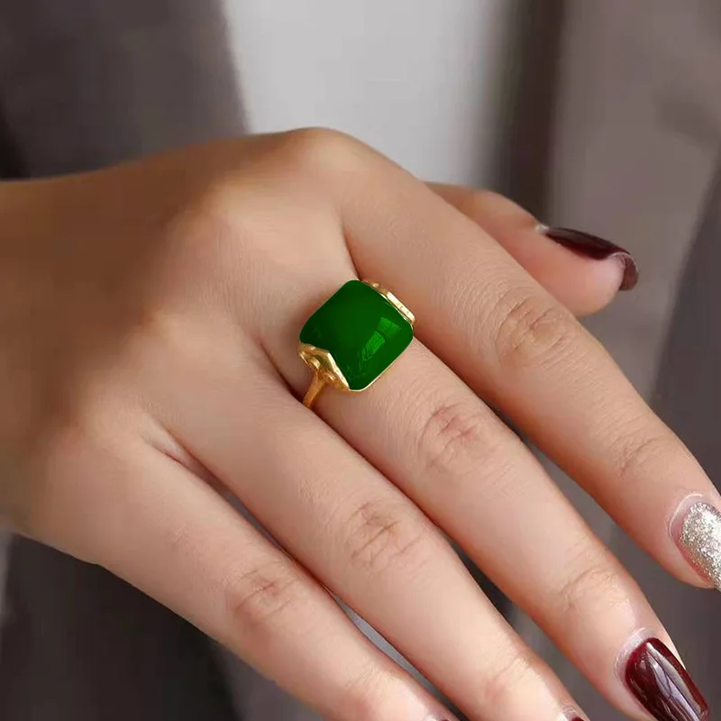 Women Fashion Rings - Natural Hetian Jade Ring Fashion Jewelry
