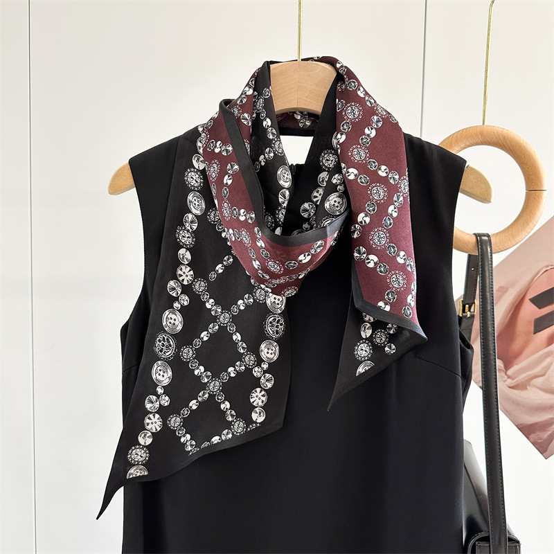 Jewelry Print 100% Silk Neck H - Women'S Fashion Layering 评论和价格