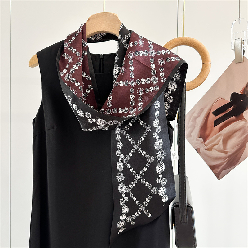 Jewelry Print 100% Silk Neck H - Women'S Fashion Layering 评论和价格