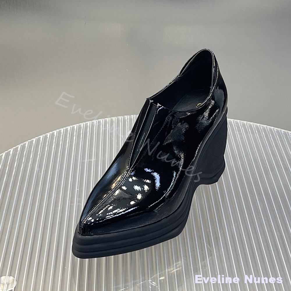 Patent Leather V Cut Pointed T - Women'S Fashion Layering 评论和价格