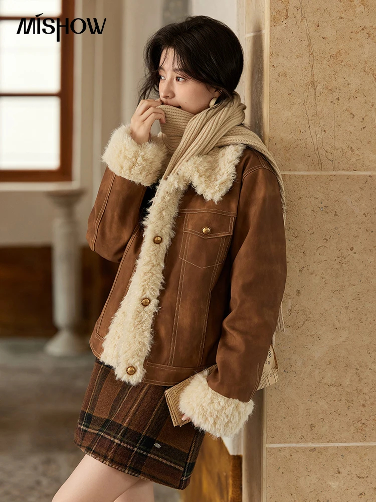 MISHOW Leather Fur Jacket Wome - Women'S Fashion Leather Jacket 评论和价格