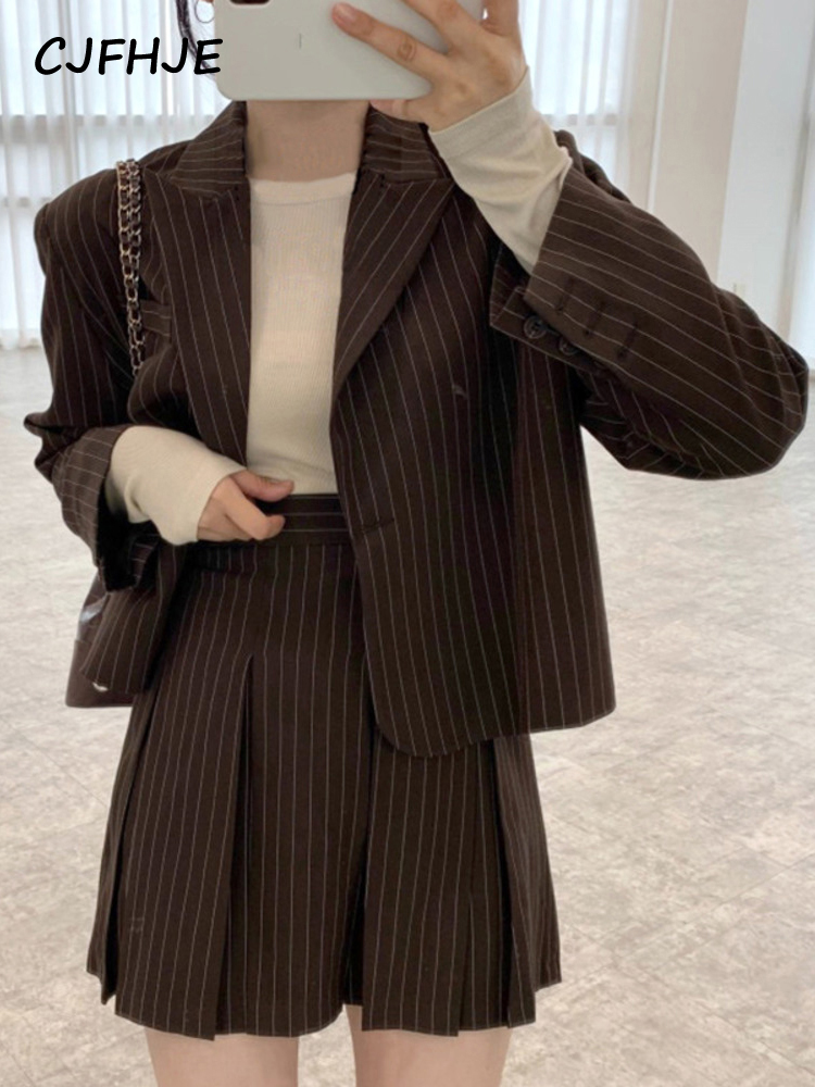 CJFHJE Fashion Stripe Blazer W - Women'S Fashion Leather Jacket 评论和价格