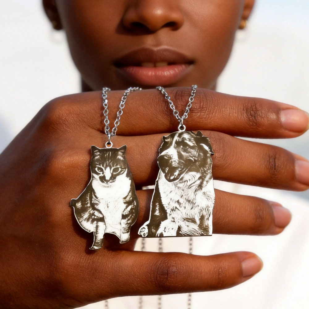 Custom Engrave Pet Photo Neckl - Xl Women'S Fashion 评论和价格