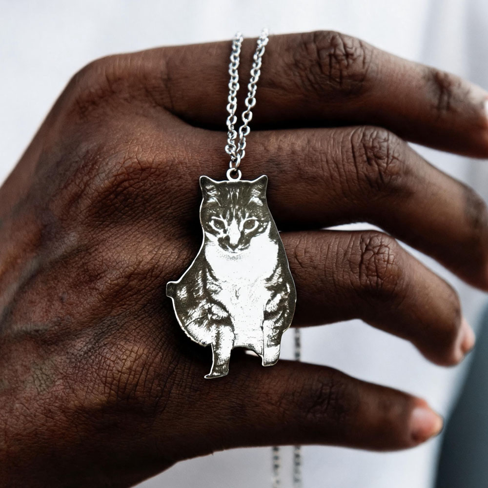 Custom Engrave Pet Photo Neckl - Xl Women'S Fashion 评论和价格