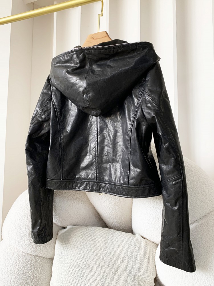 Autumn Casual Women Fashion Zi - Women'S Fashion Leather Jacket 评论和价格