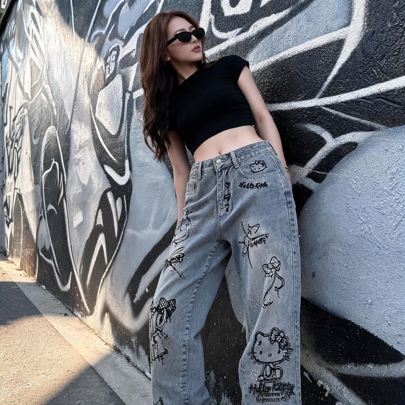 Cute Keiokitty Rhinestone Graf - Xxl Women Fashion 评论和价格