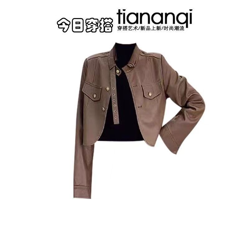 Fashion Women's Set Spring and - Women'S Fashion Leather Jacket 评论和价格