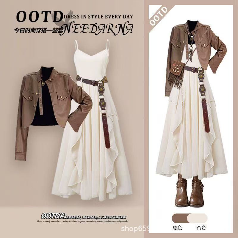 Fashion Women's Set Spring and - Women'S Fashion Leather Jacket 评论和价格