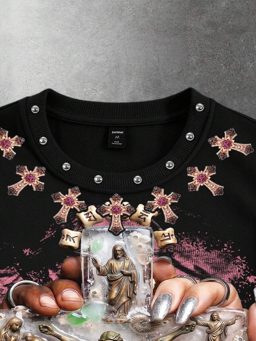American Retro Big Cross Graph - Xxl Women Fashion 评论和价格