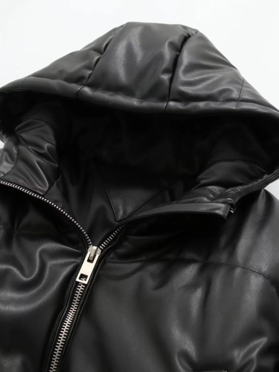 Loose Casual PU Leather Jacket - Women'S Fashion Leather Jacket 评论和价格