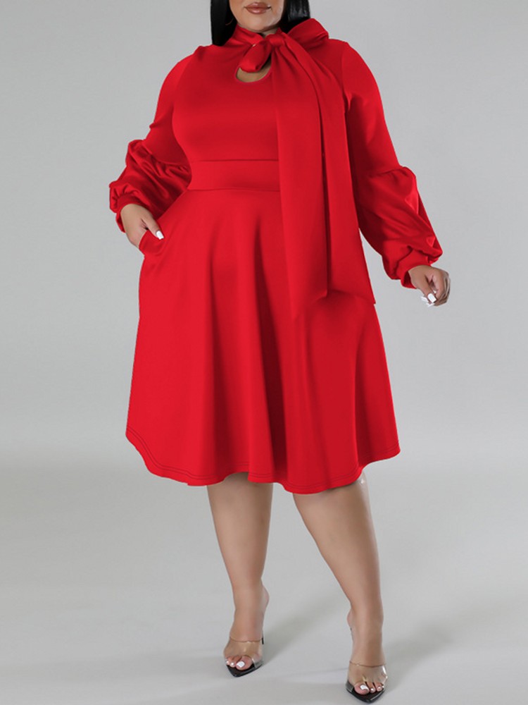 XL-5XL Plus Size Elegant Midi  - Xl Women'S Fashion 评论和价格