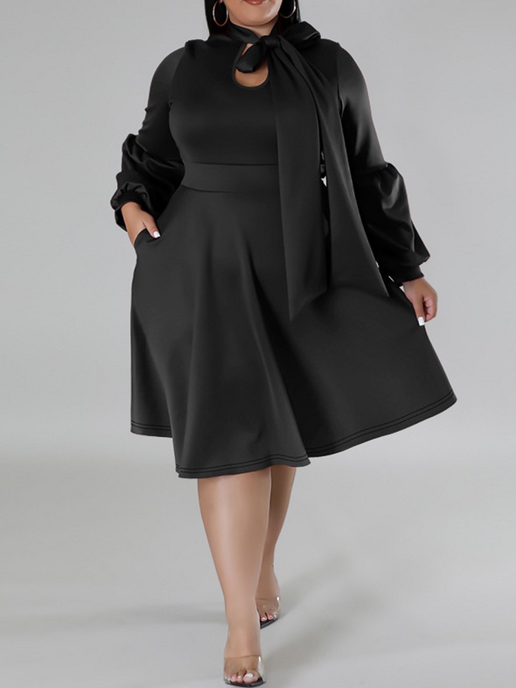 XL-5XL Plus Size Elegant Midi  - Xl Women'S Fashion 评论和价格