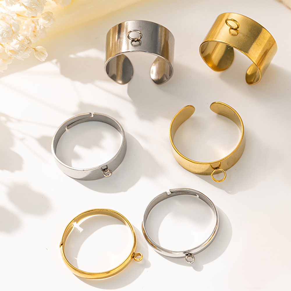 5pcs/Lot Stainless Steel Gold  - Women Fashion Rings 评论和价格