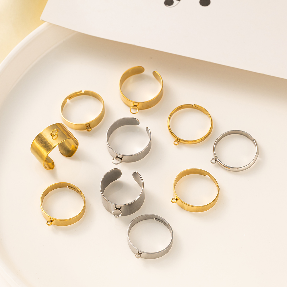 5pcs/Lot Stainless Steel Gold  - Women Fashion Rings 评论和价格