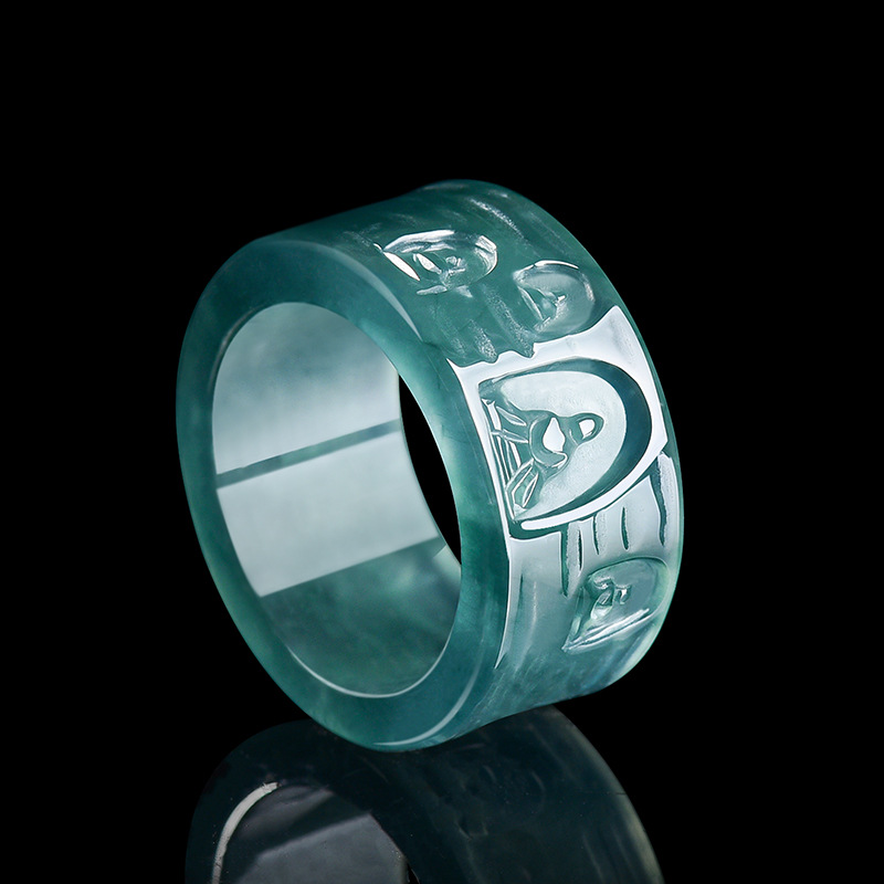 Natural Burmese Jadeite Buddha - Women Fashion Rings 评论和价格