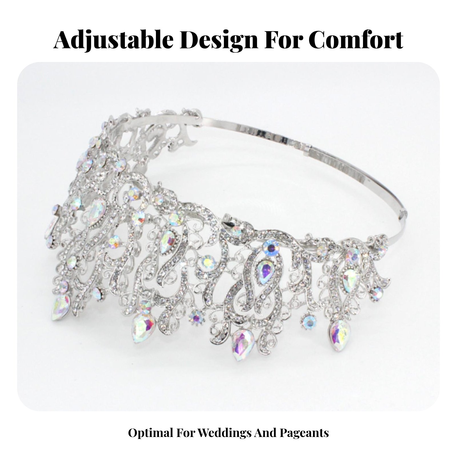 Crystal Pageant Crown Encruste - Women Queen Fashion 评论和价格
