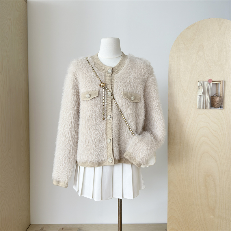 Mohair Jacquard Knit Sweate Ca - Xl Women'S Fashion 评论和价格