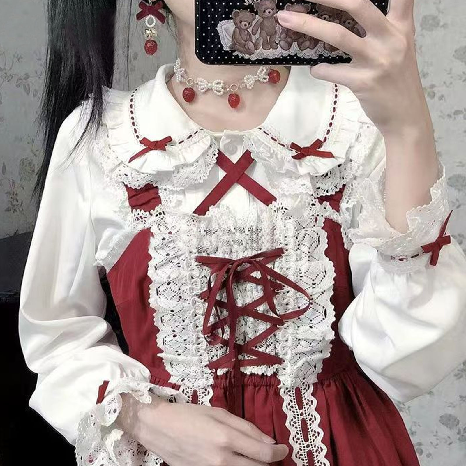 Japanese Lolita Style Lace Ruf - Xl Women'S Fashion 评论和价格