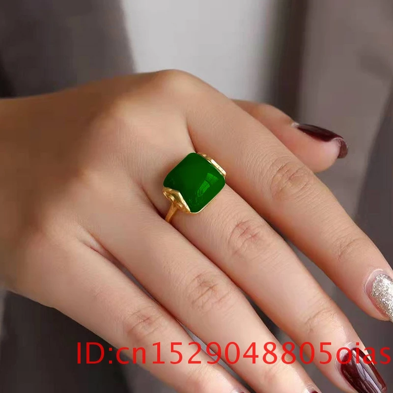 Natural Hetian Jade Ring Fashi - Women Fashion Rings 评论和价格
