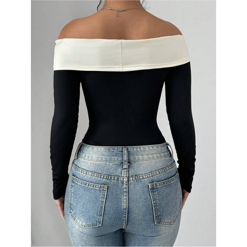 Bowknot Decor Off Shoulder Bod - Women Fashion Style 评论和价格
