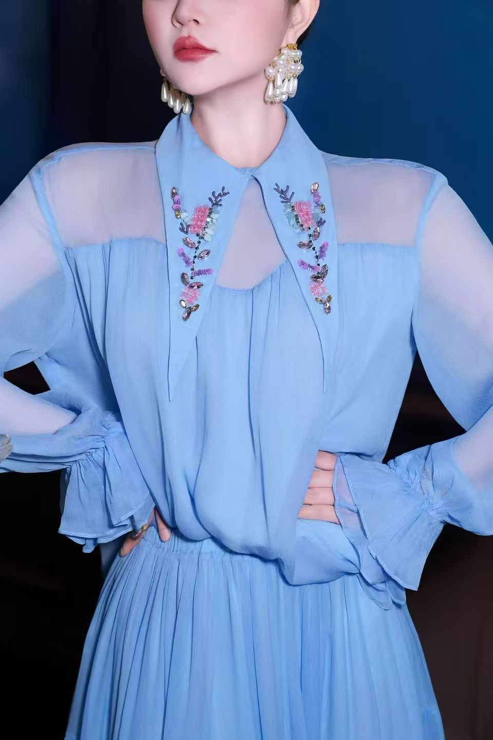 Spring High-end New Lapel Bead - Xl Women'S Fashion 评论和价格
